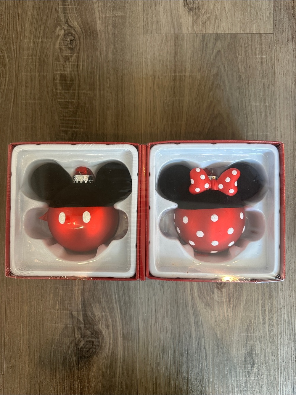 Disney Hallmark Mickey & Minnie Christmas Ornament Set – Large NIB